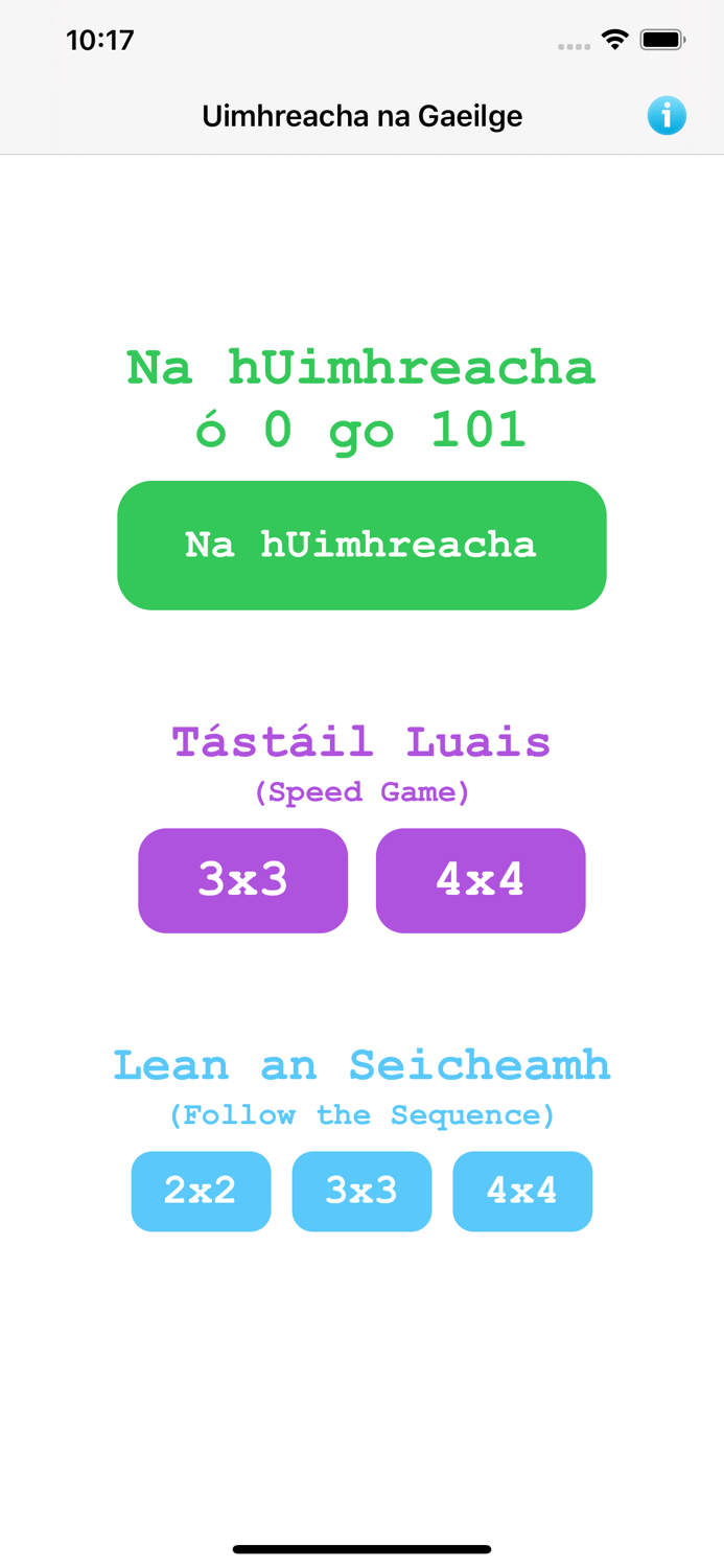 Uimhreacha Numbers in Irish