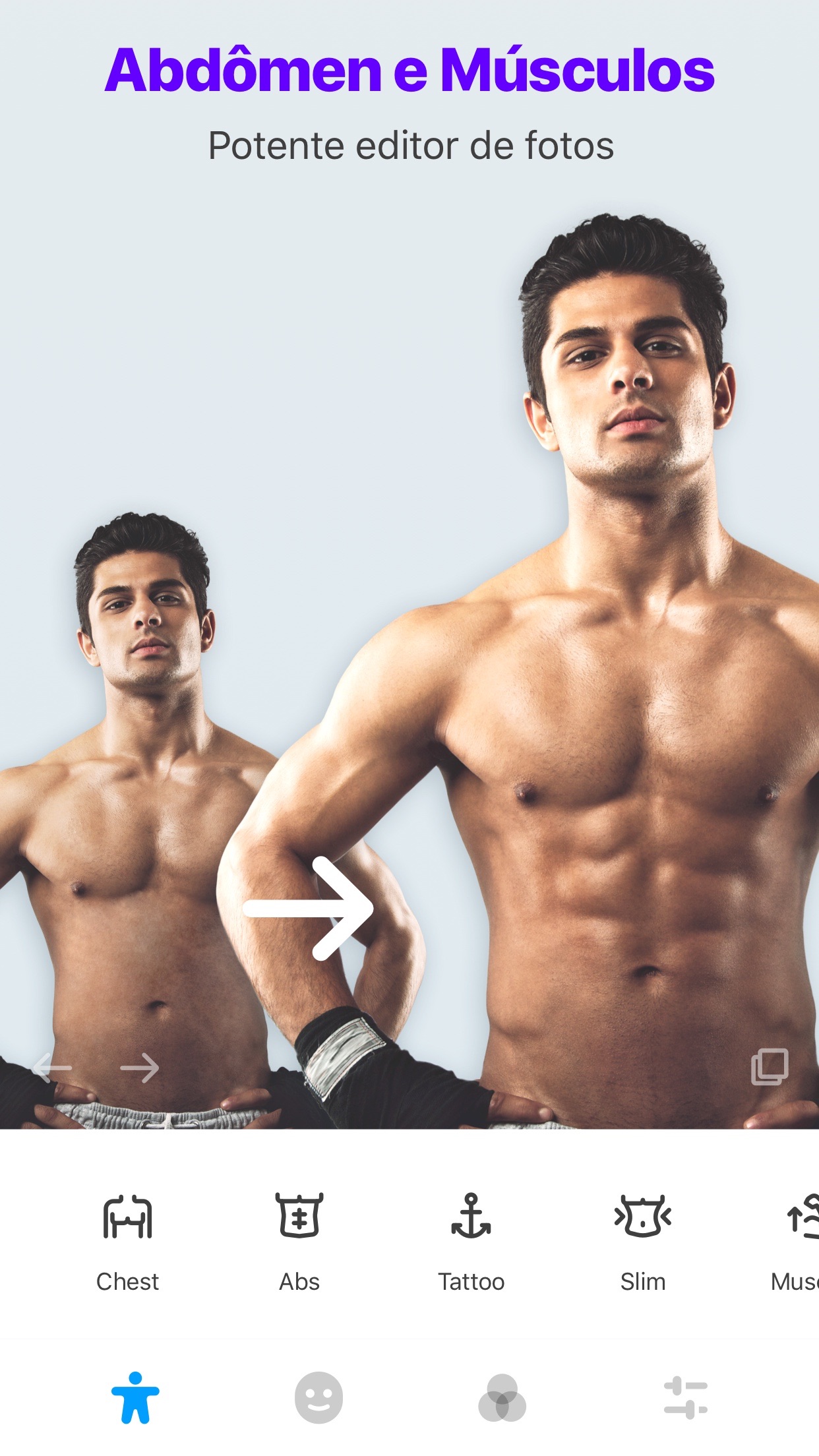 Screenshot do app Manly - Editor Musculos Corpo