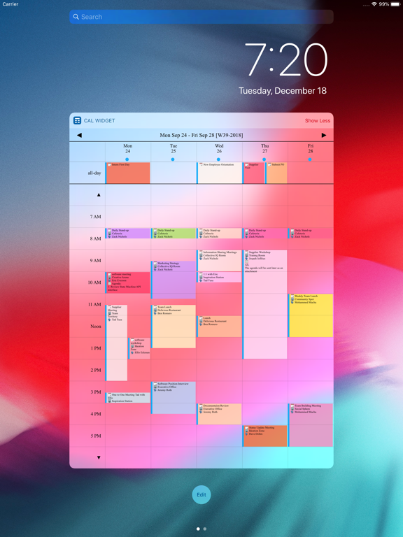 Screenshot #4 pour Week Calendar Widget Pro