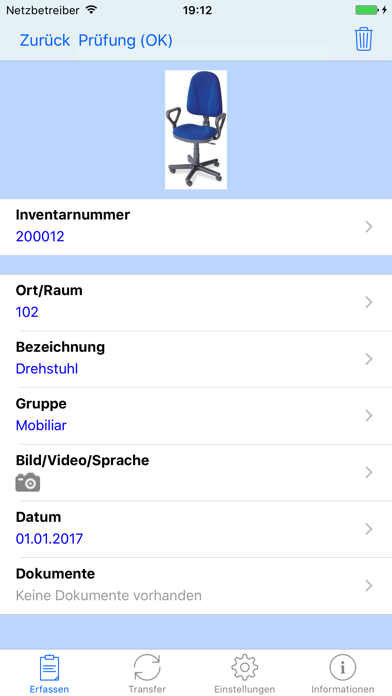 Inventarisierung mit Barcode Screenshot