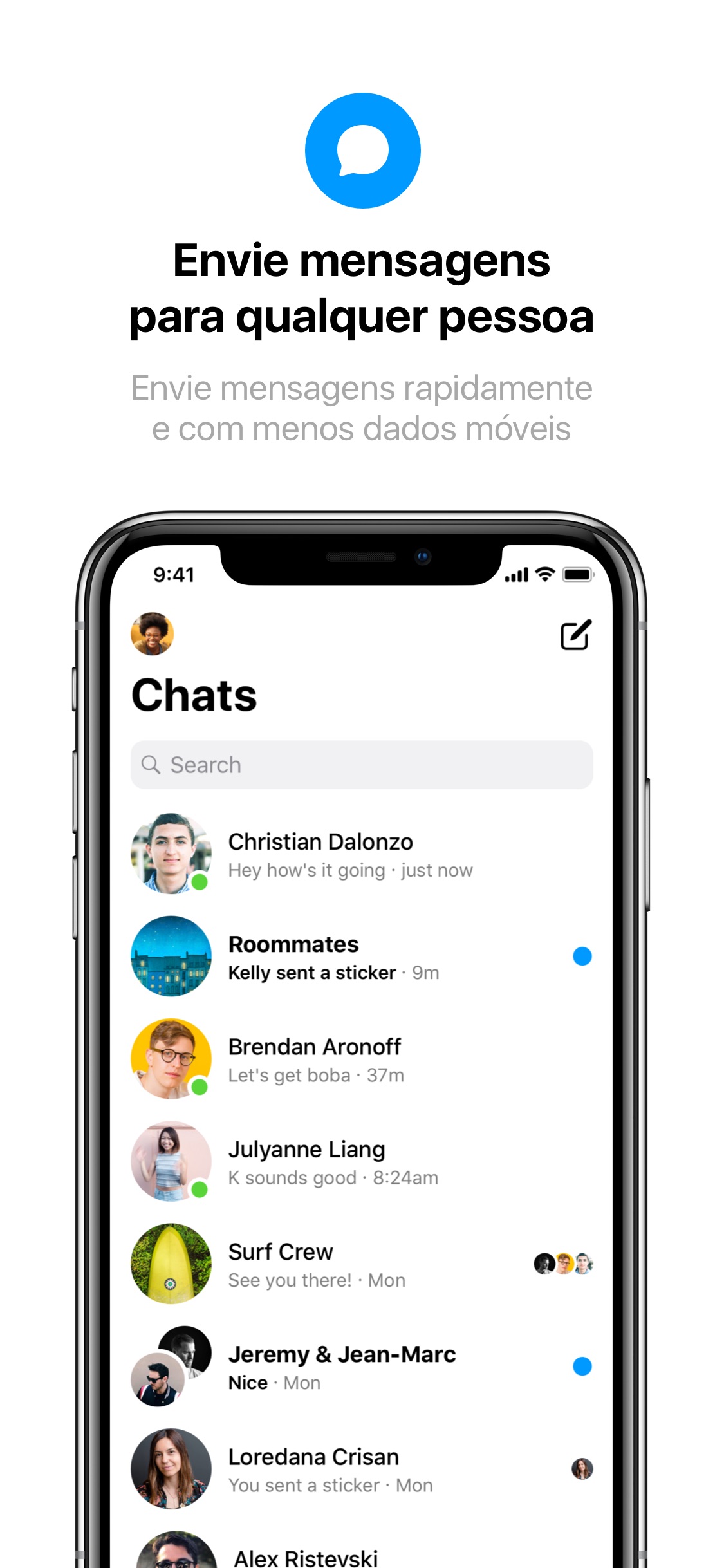 Screenshot do app Messenger Lite