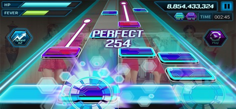 BEAT MP3 for YouTube - Immerse yourself in high-octane gameplay with clearly displayed 'PERFECT' hit feedback and a dynamic background video of your chosen track, pushing users to achieve maximum scores and engage with their favorite artists.