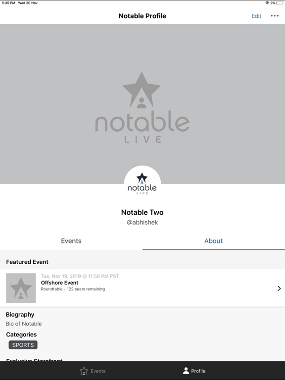 NotableLive iPad screenshot 6 - Entertainment app