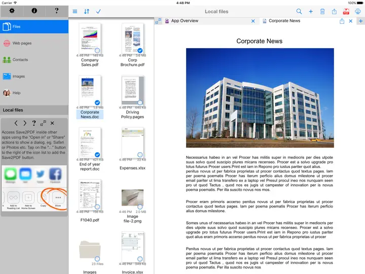 Captura de pantalla de Save2PDF en iPhone 1