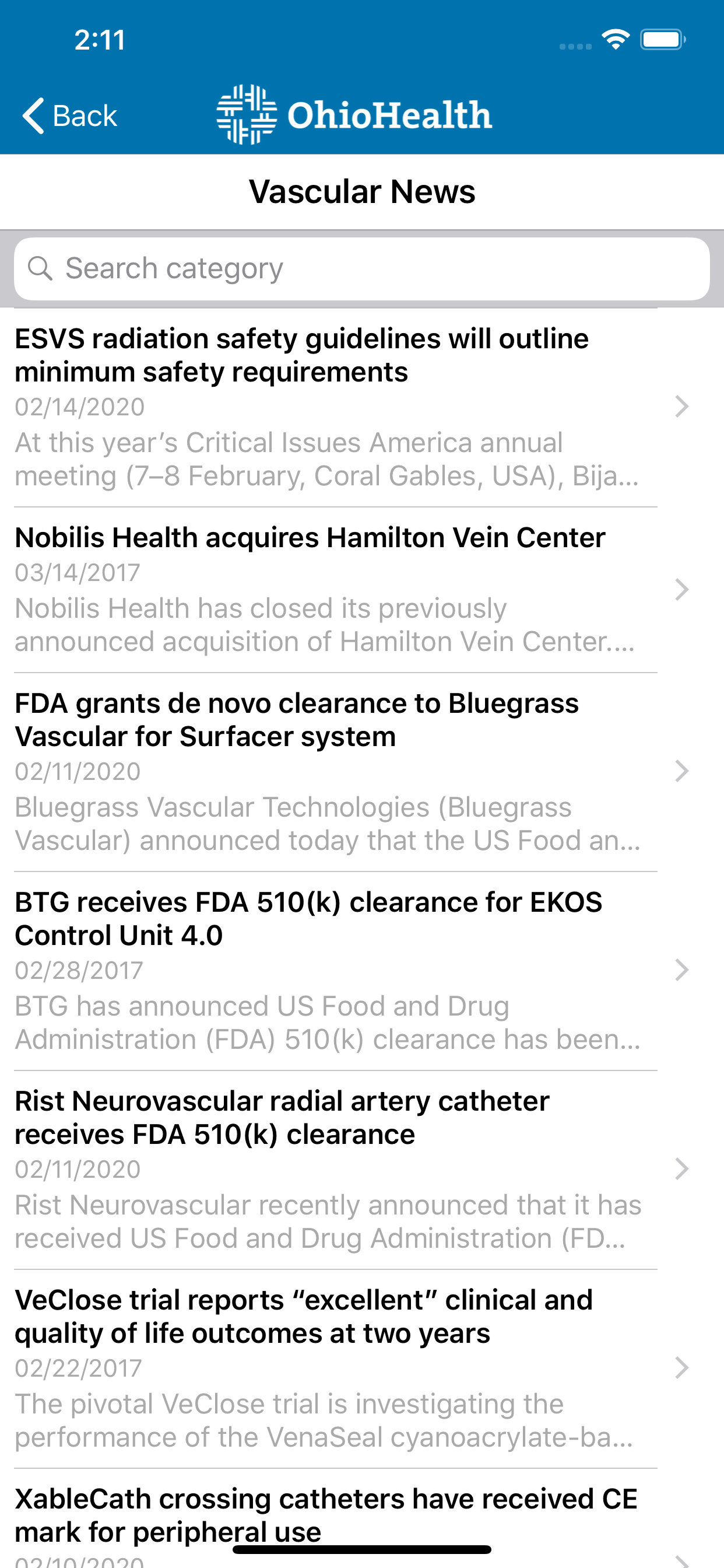 OhioHealth Vascular Institute screenshot 2