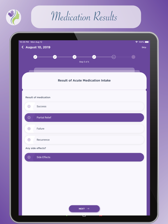 Canadian Migraine Tracker iPad screenshot 5 - Medical app