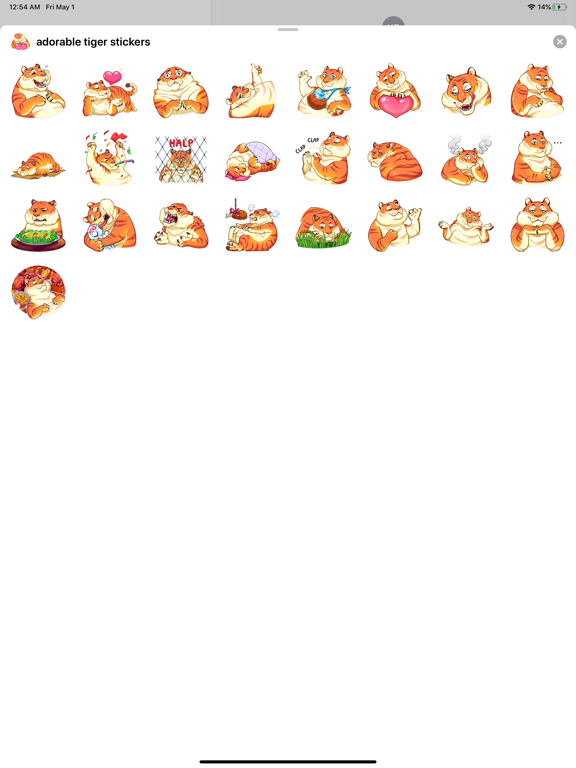 Screenshot #4 pour Adorable Tiger Stickers HD