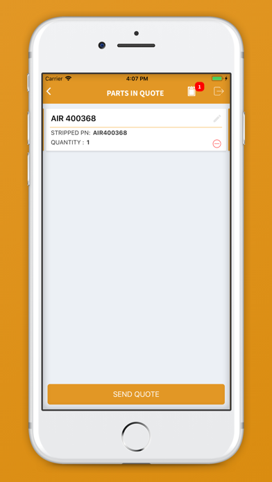 VistaQuote for Aircraft Parts Screenshot