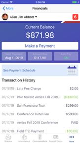 Aeries Mobile Portal screenshot