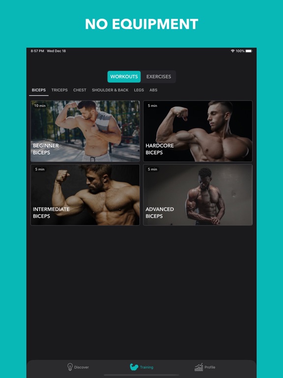 Easy Home Workout Men iPad screenshot 5 - Health & Fitness app