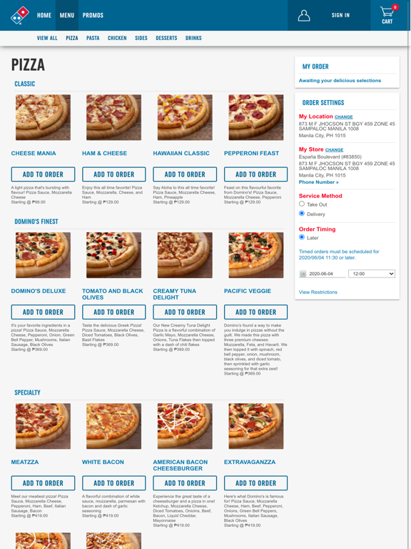 Domino's Pizza Philippines iPad screenshot 3