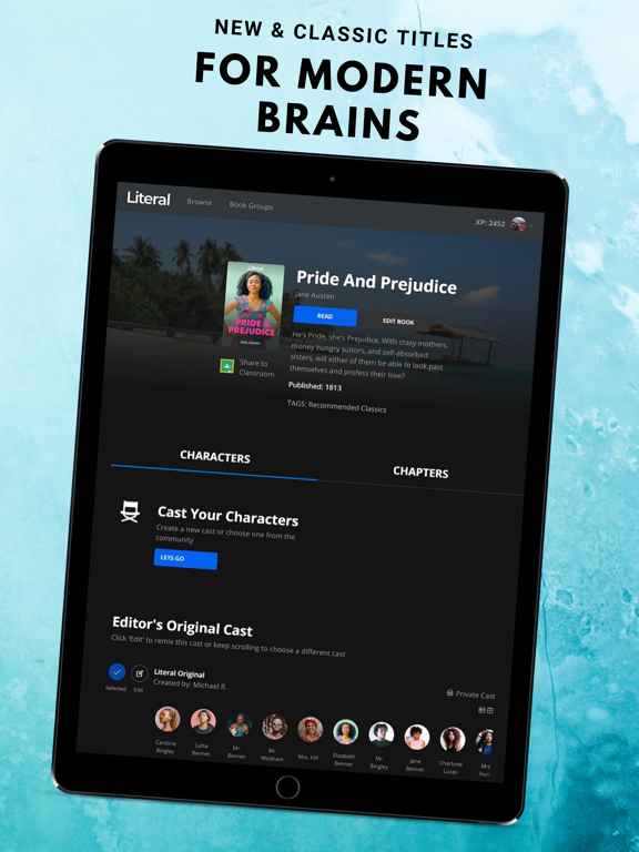 Literal: An Addictive Reader iPad screenshot 7 - Book app