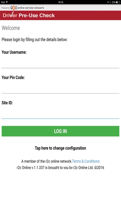 r2c Driver Pre-use Check