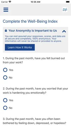 My Well-Being Index screenshot 2