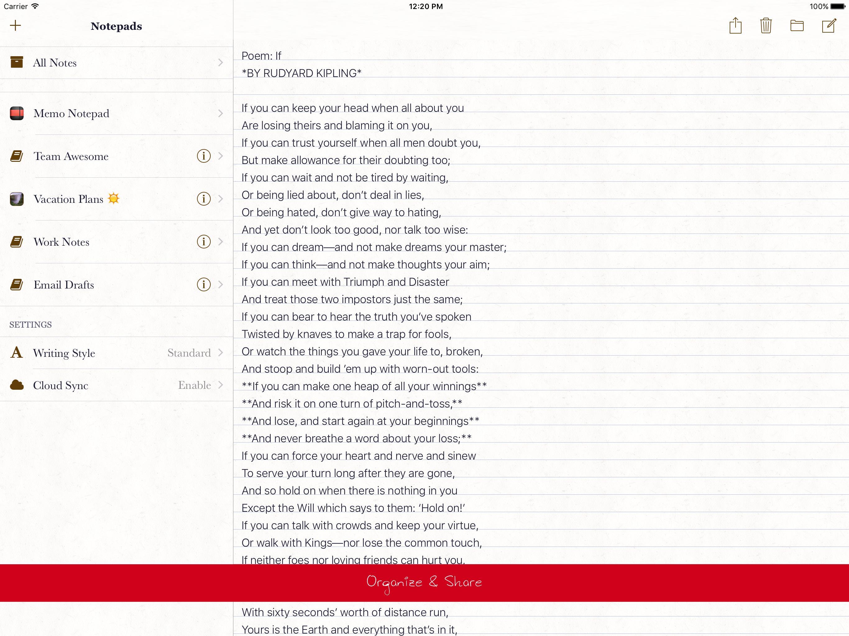 Memo Notepad HD screenshot 5