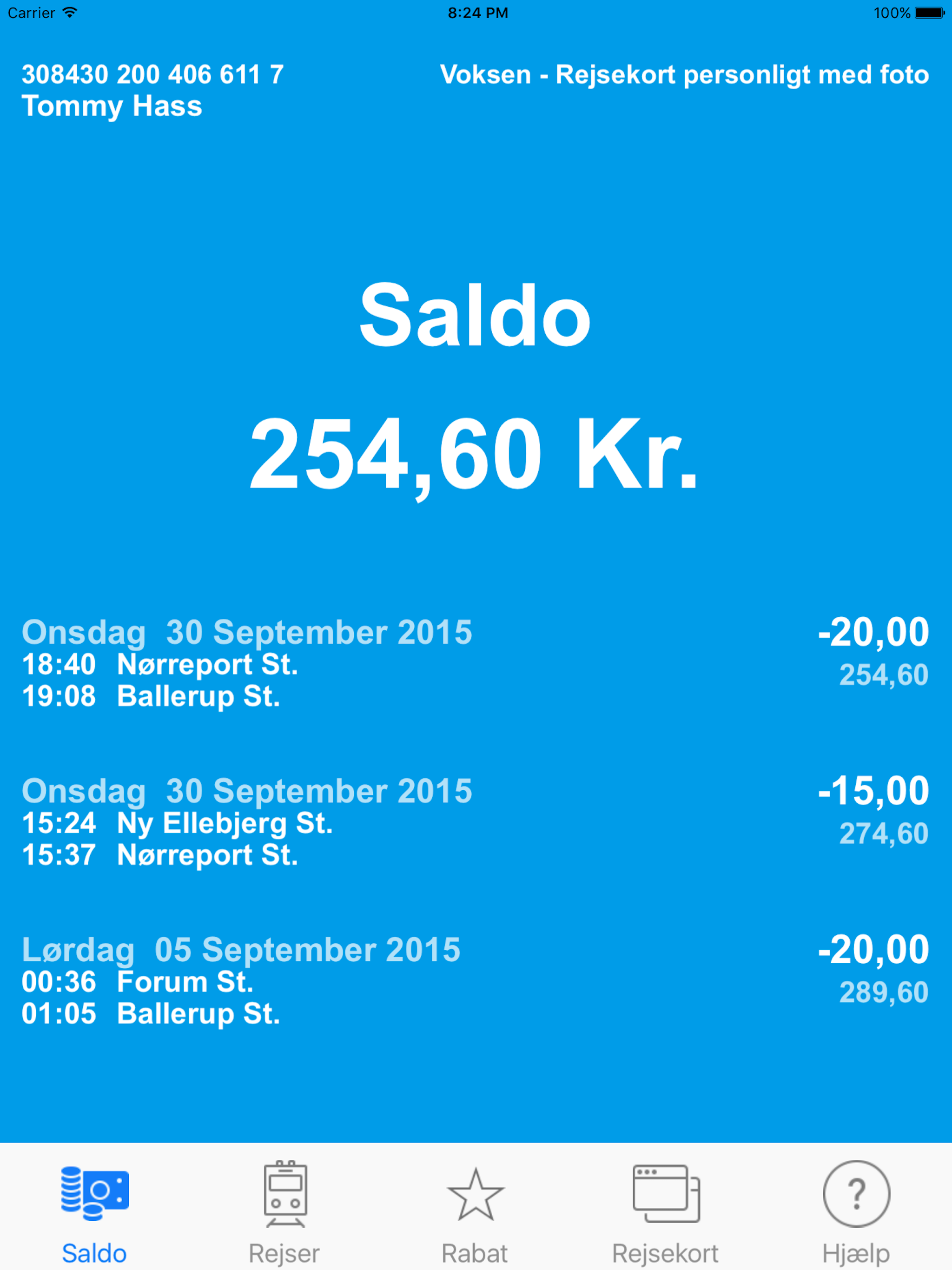 Rejsekort med Bus Tog og Metro