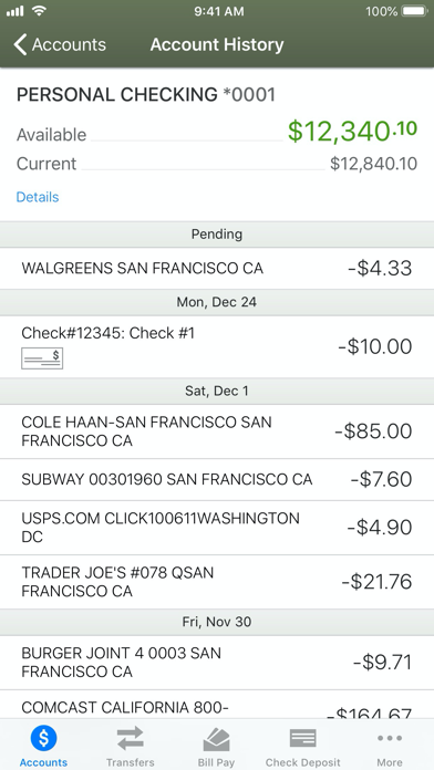 First Financial Credit Union Screenshot
