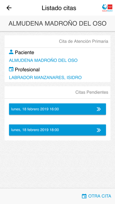 Cita Sanitaria Madrid iPhone screenshot 3