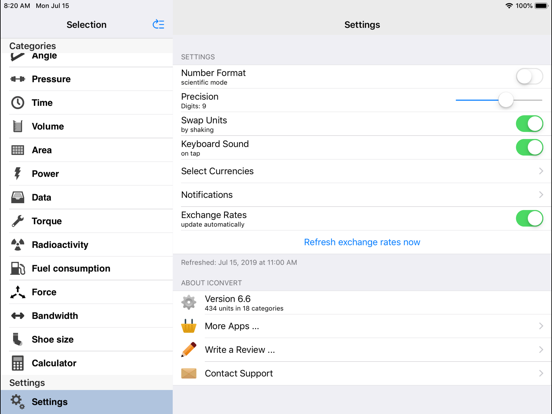 Convert - Unit and Currency iPad screenshot 6 - Productivity app