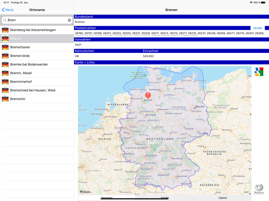 Screenshot #5 pour Ortsdaten