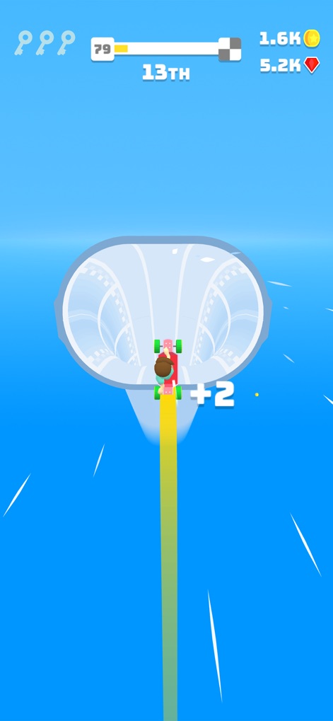 Turbo Stars - Epic Racing - See how players defy gravity by performing thrilling loop-the-loops and navigating unique track structures in a vibrant blue environment.