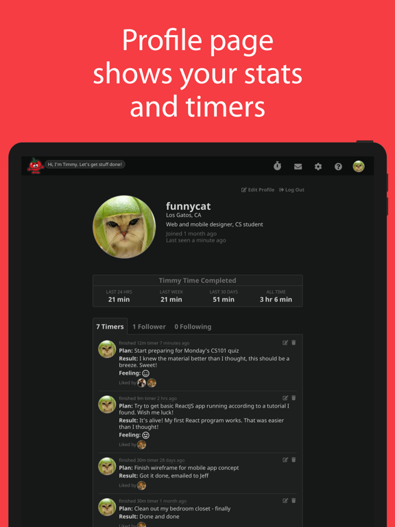 Timmy - Social Pomodoro Timer iPad screenshot 7 - Productivity app