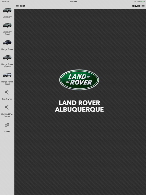 Land Rover Albuquerque iPad screenshot 1 - Shopping app