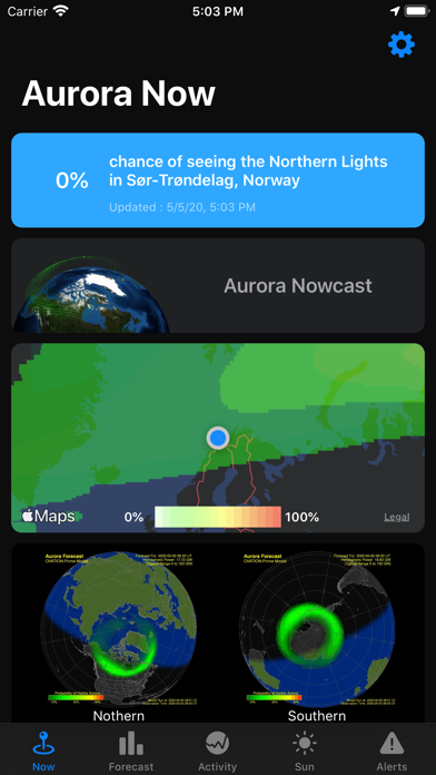 Screenshot #1 pour Aurora Forecast.