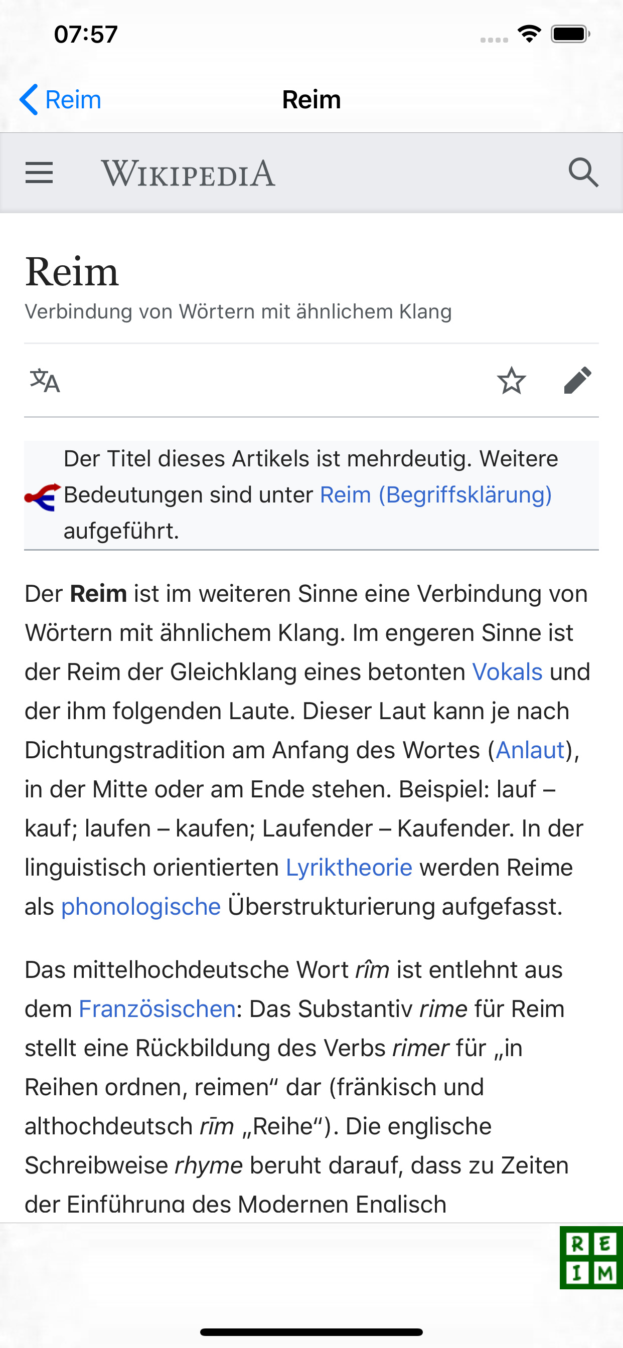 Reim finden