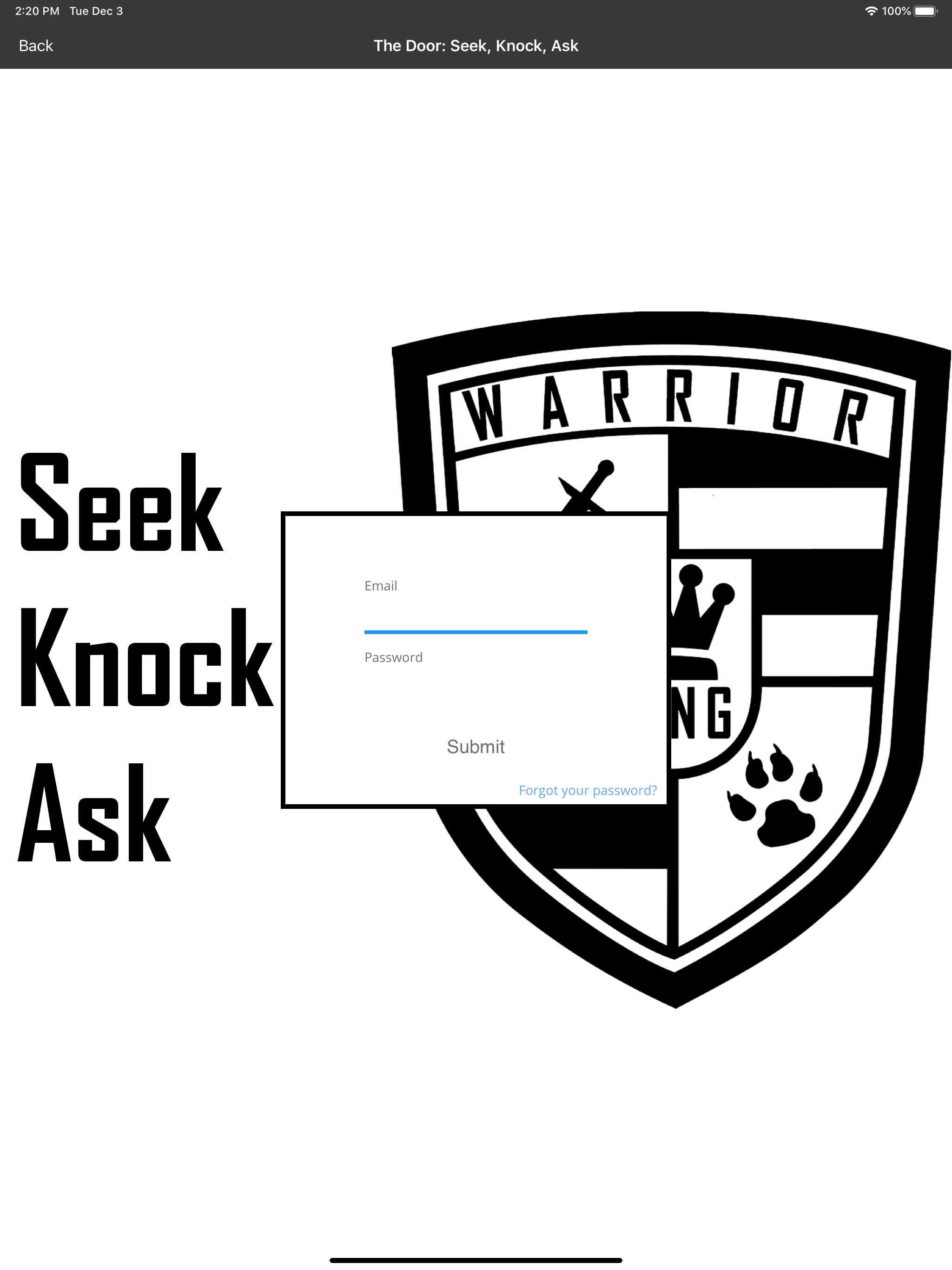 The Door: Seek, Knock, Ask