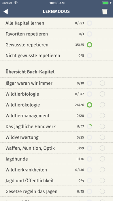 Jagd-Lern App Screenshot