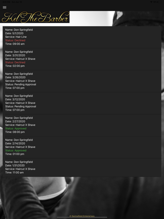 Kel The Barber iPad screenshot 7 - Business app
