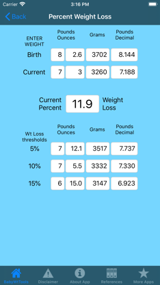 Baby Weight Tools screenshot 1