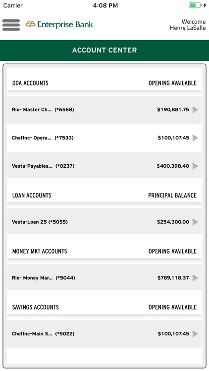 Enterprise Bank Business App