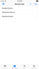 Hymnals screenshot
