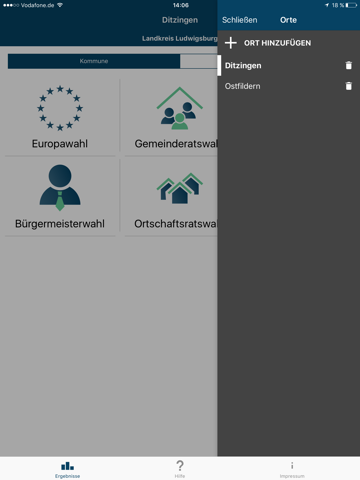 Wahl Ergebnis Report screenshot 2