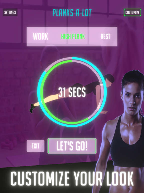 PLANKS-A-LOT! Fitness fun iPad screenshot
