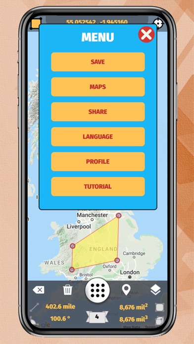 GPS Area Measurement Screenshot