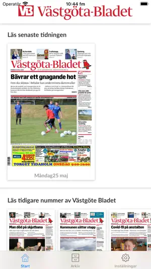 Västgöta-Bladet e-tidning screenshot 1