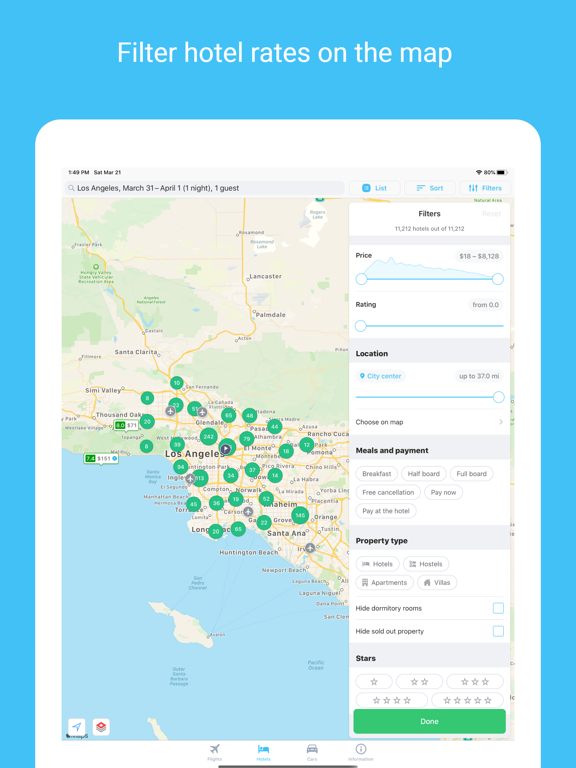 Cheap flights, hotels & car iPad screenshot