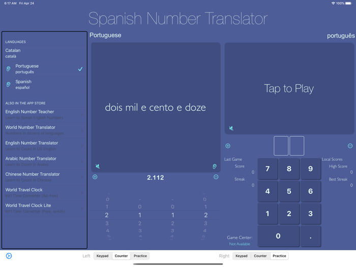 Spanish Numbers Translator