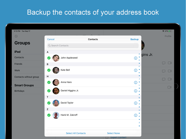 ‎ContactsXL for iPad Screenshot