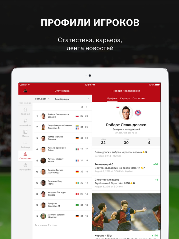Бундеслига. Чемпионат Германии iPad screenshot