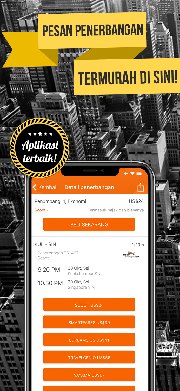 Pemesanan penerbangan murah