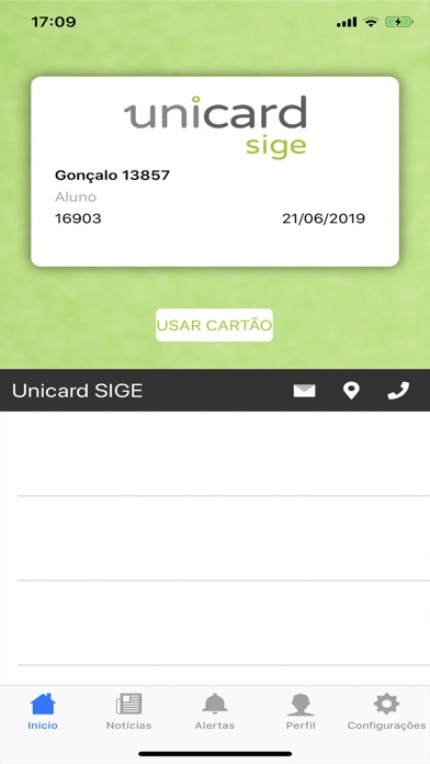 App Unicard SIGE Screenshot
