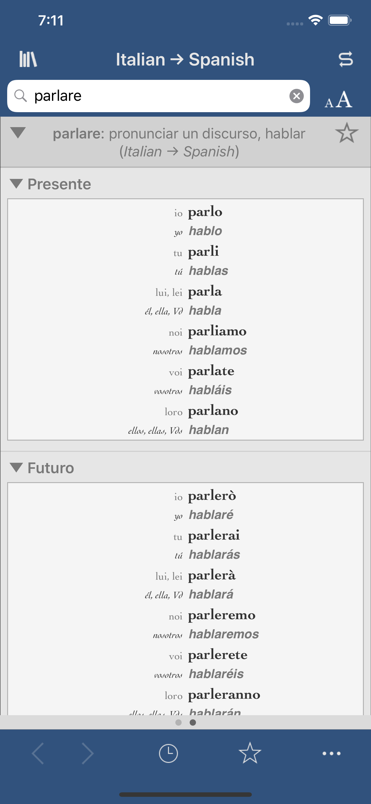 Ultralingua Spanish-Italian screenshot 2