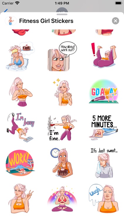 Fitness Girl Stickers Pack screenshot-3