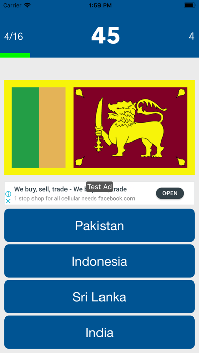 screenshot of Flags Multi Choice 1