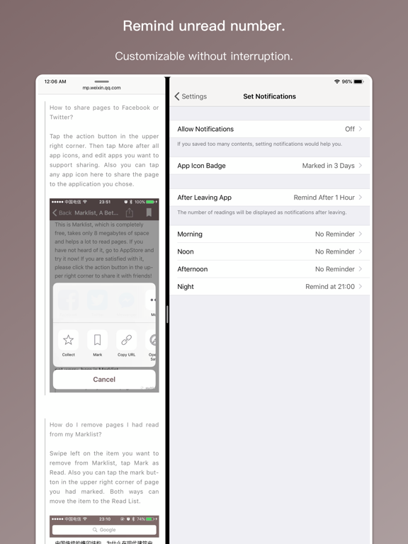 Marklist - Manage Later Things iPad screenshot 9 - Productivity app