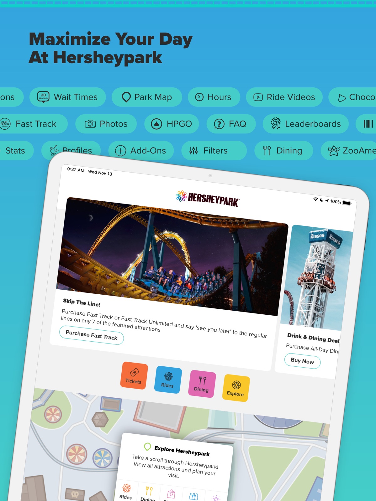 Hersheypark ipad screenshot 1